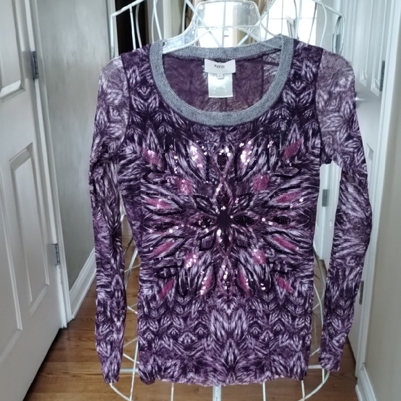 Fuzzi Tops - Fuzzi Purple and Pink Long Sleeve Top